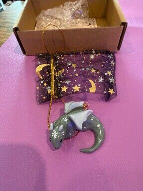 Tiny Dragon Figurine Grey Mini Collectible Magic Gift